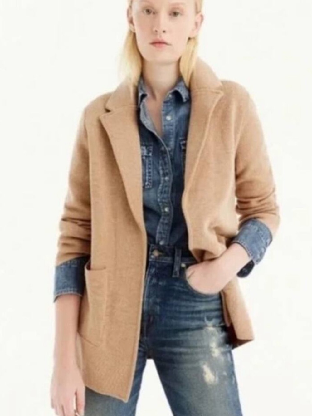 J.Crew Merino Wool Open Front Sweater Blazer